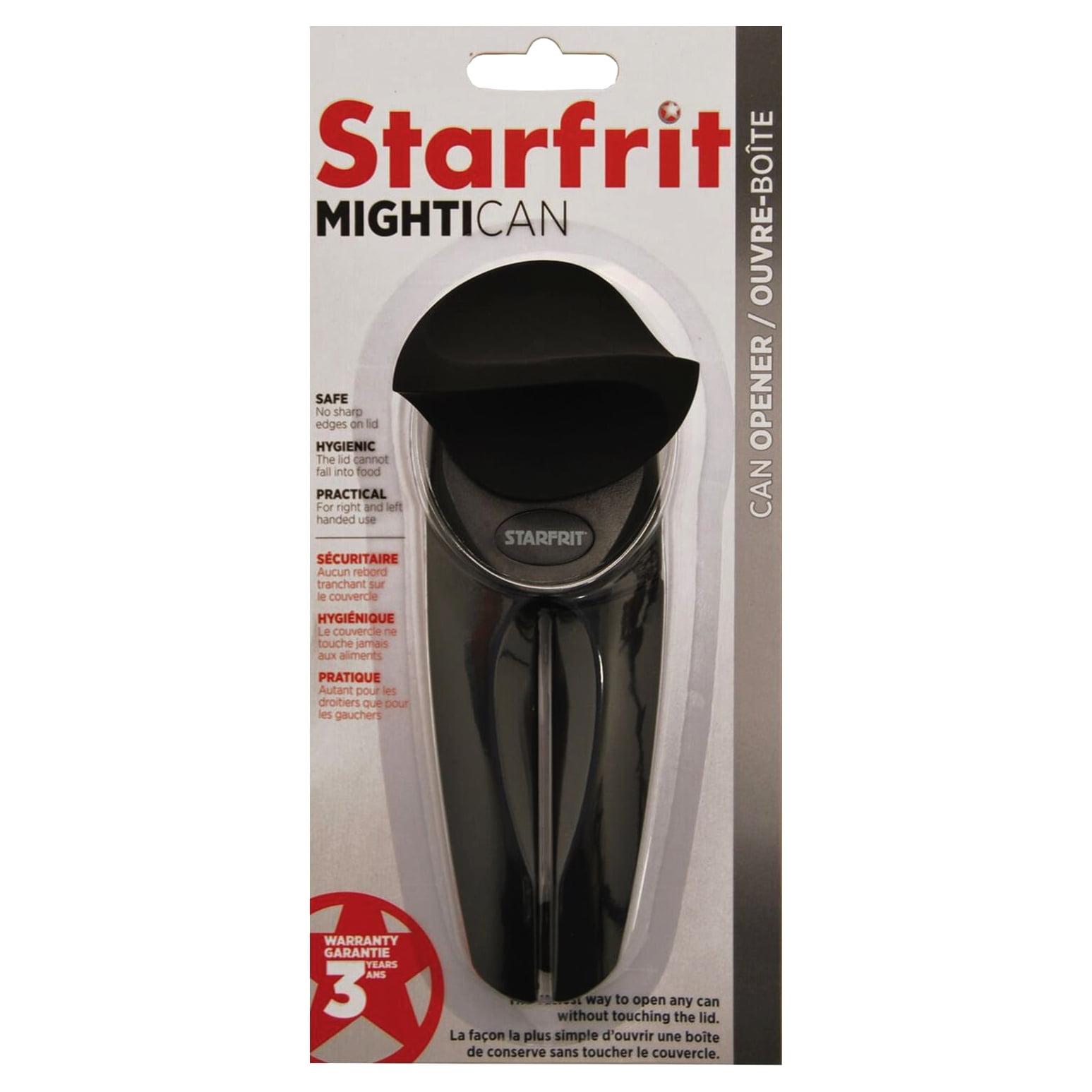 Starfrit MightiCan Left-and-Right Handed Soft Grip Can Opener in Black