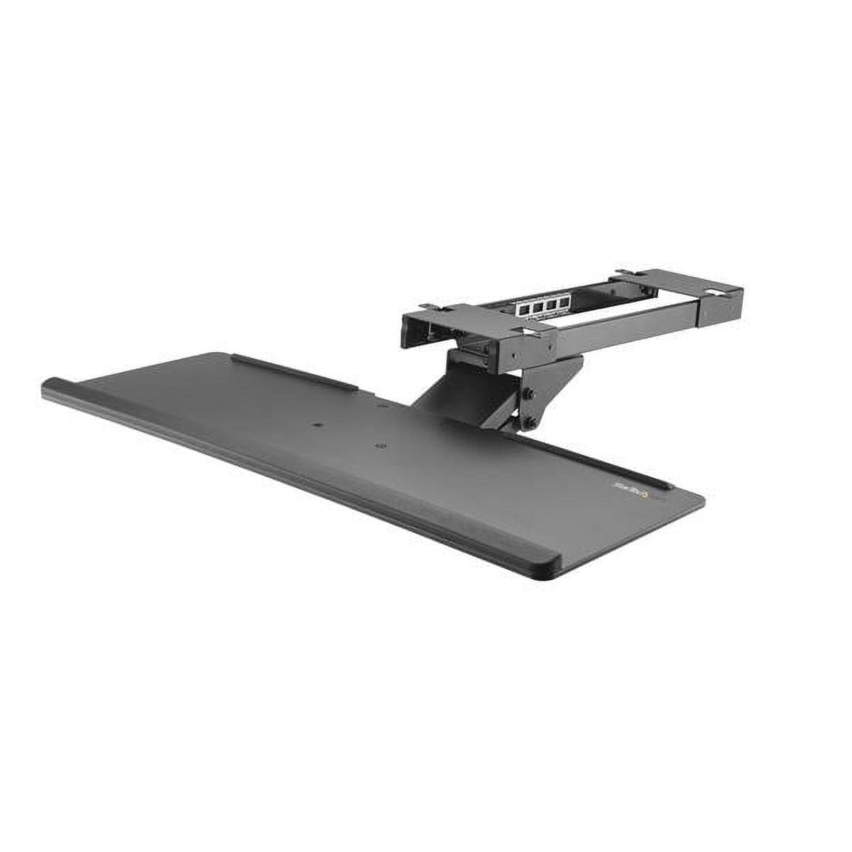 Adjustable Black Steel and Plastic Under-Desk Keyboard Tray