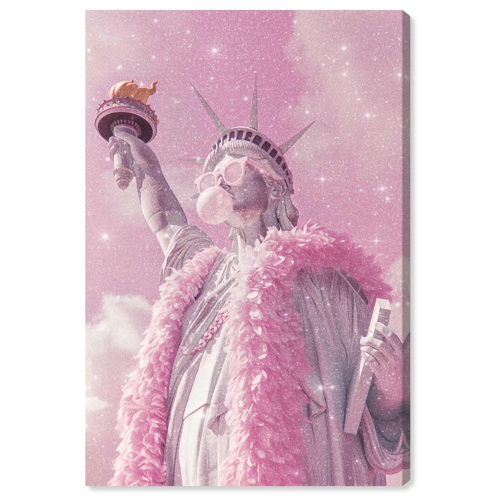 Art Remedy Statue of Style and Pop Canvas Pink Pop Wall Art by Art Remedy