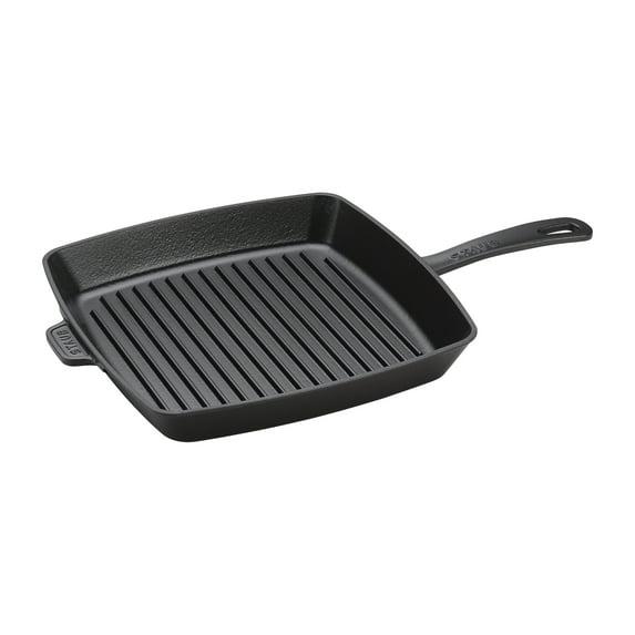 Staub ® 12" Matte Black Enameled Cast Iron Square Grill Pan