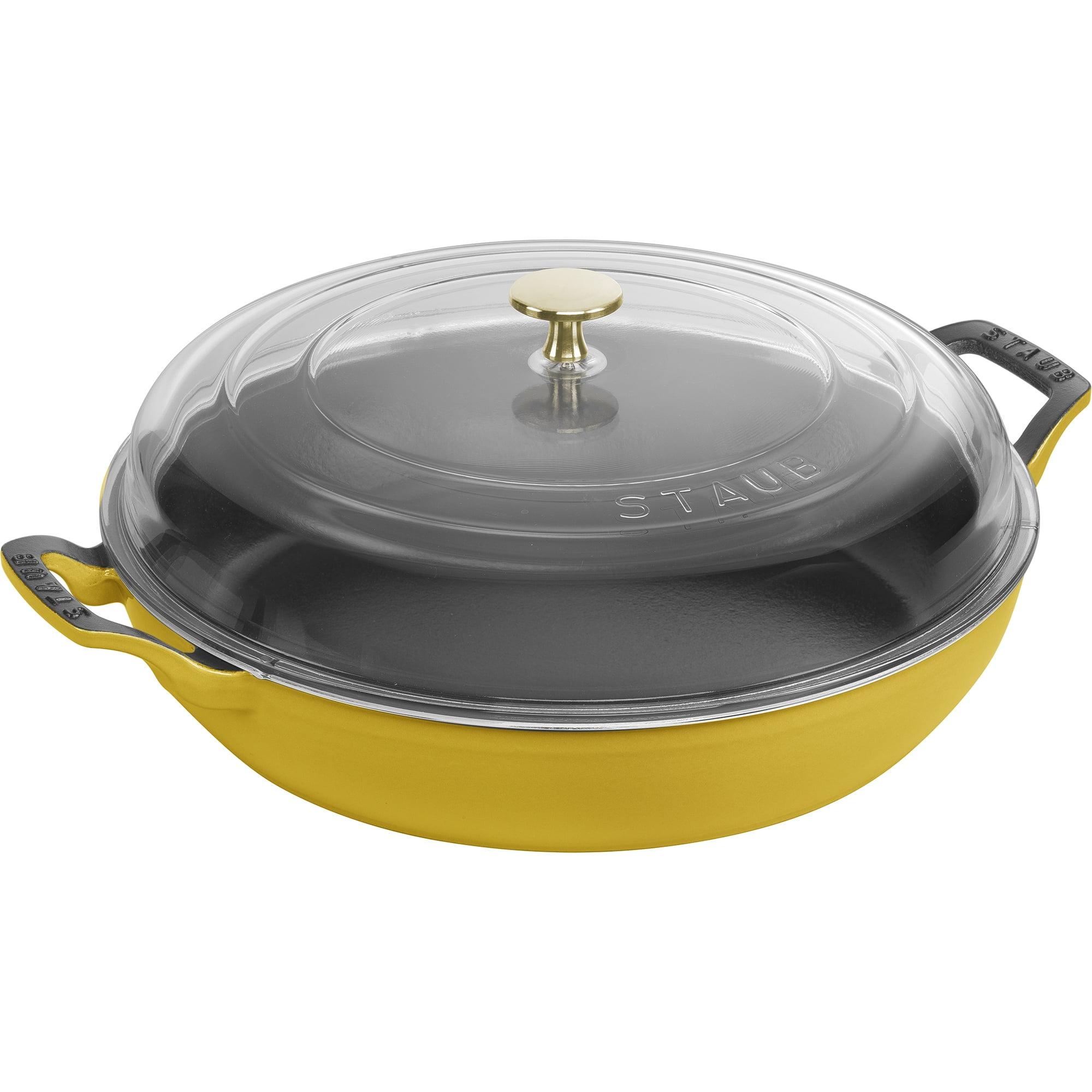 Staub Cast Iron Braiser with Glass Lid, 3.5-Quart, Serves 3-4