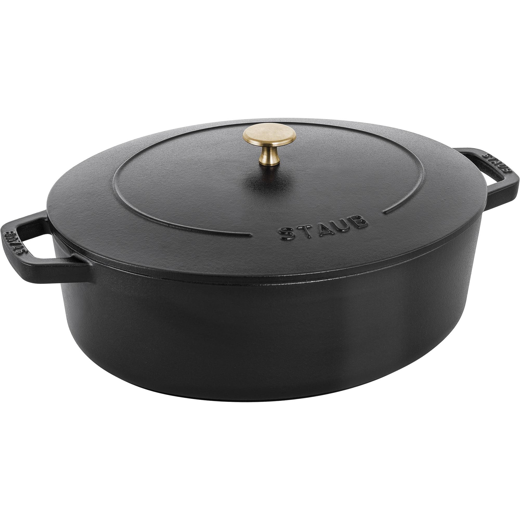 Staub Cast Iron 6.25-qt Shallow Oval Dutch Oven - Black