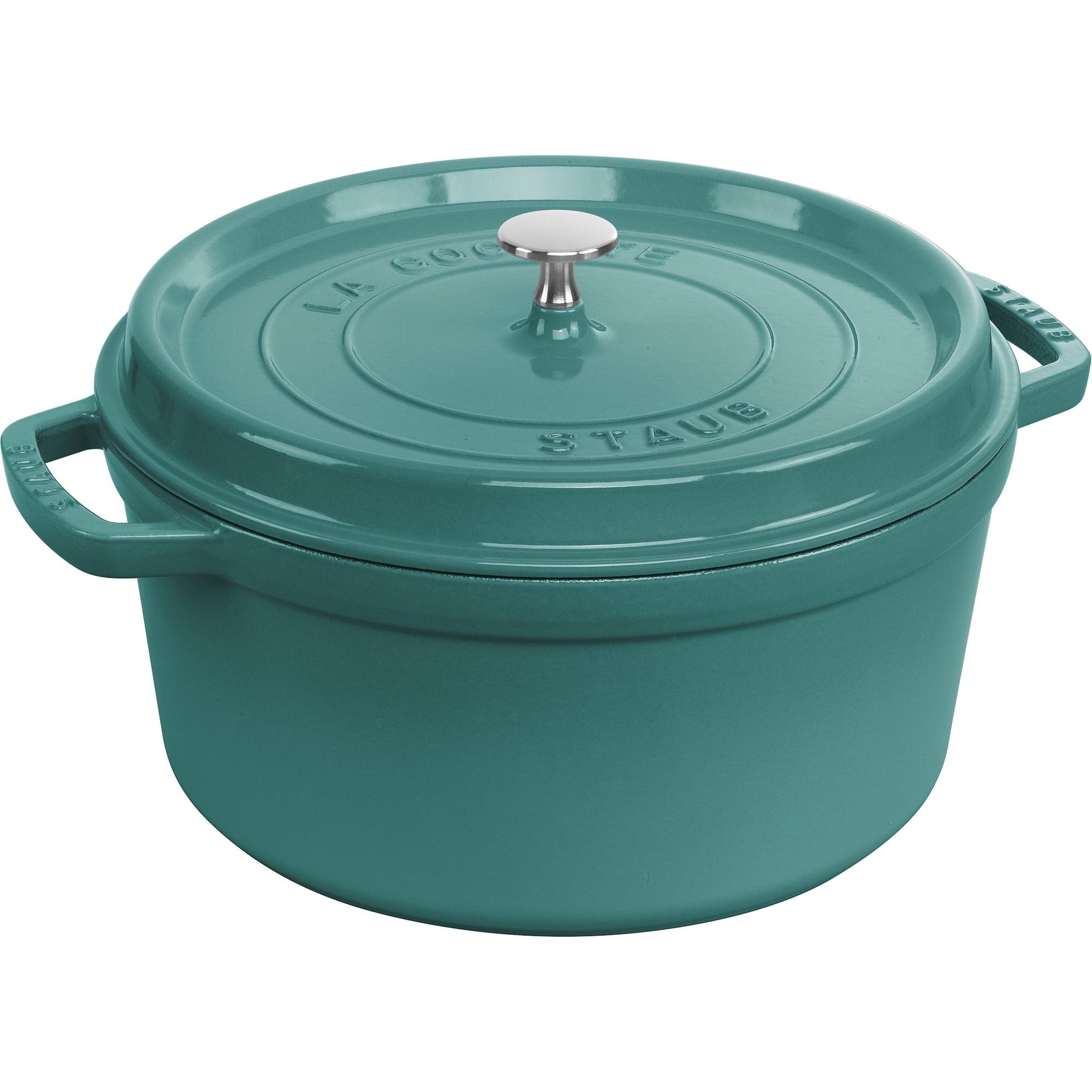 Staub Cast Iron 7-qt Round Cocotte - Turquoise