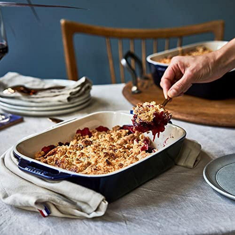 Staub Dark Blue Ceramic 3-Piece Rectangular Baking Dish Set