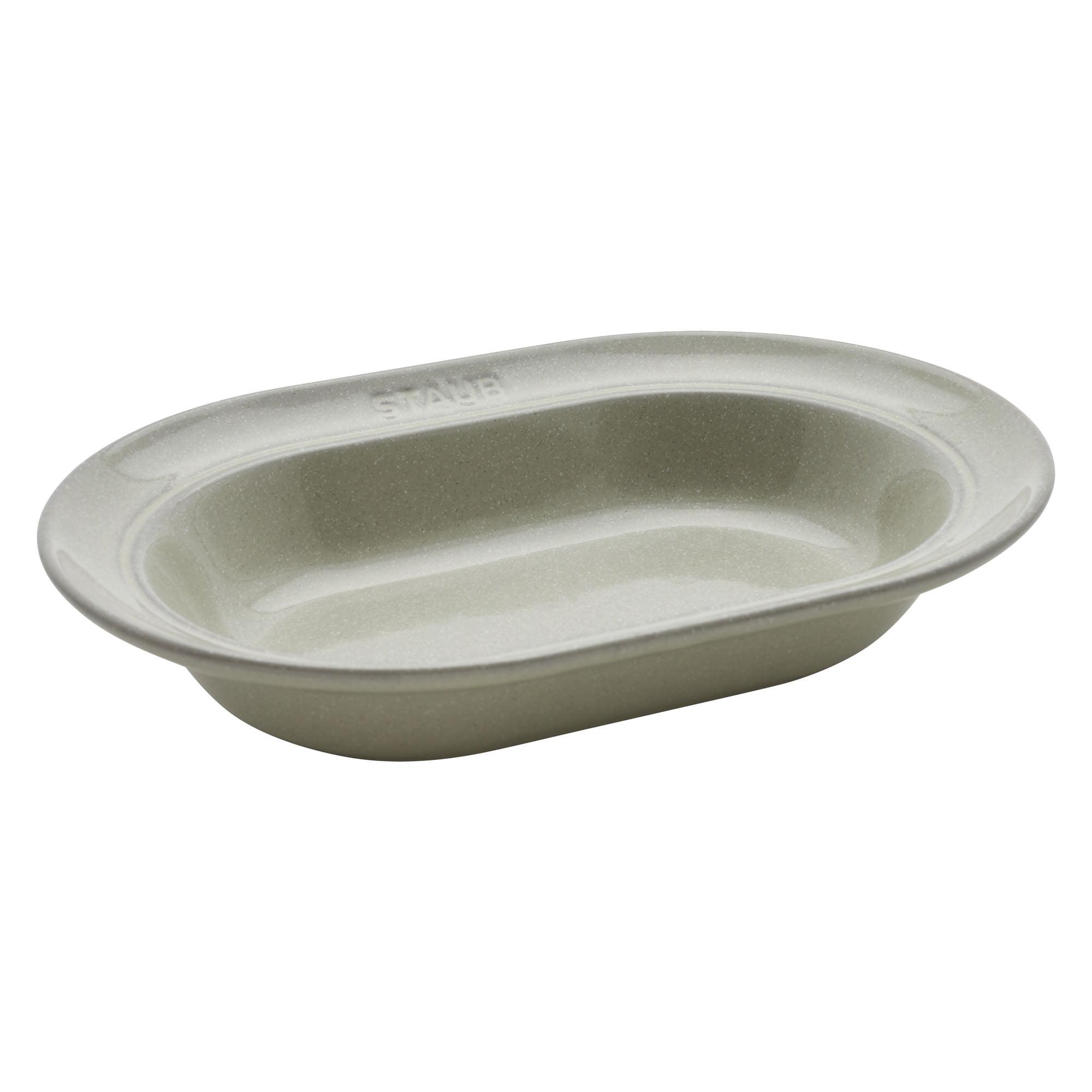 White Truffle Ceramic Oval Serving Dish, 10.2-inch