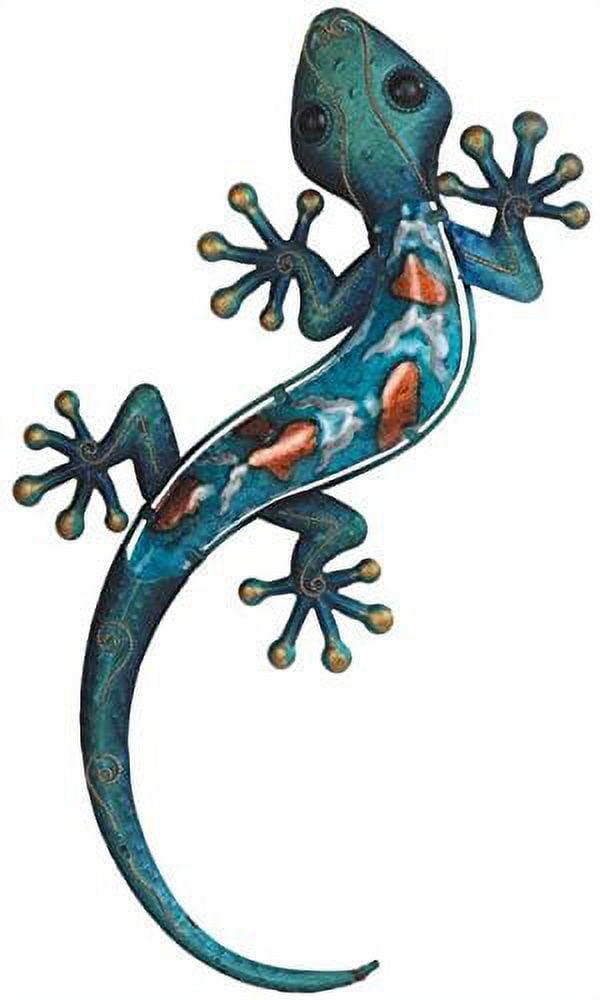 Turquoise and Copper Lizard Wall Art, 18.5"