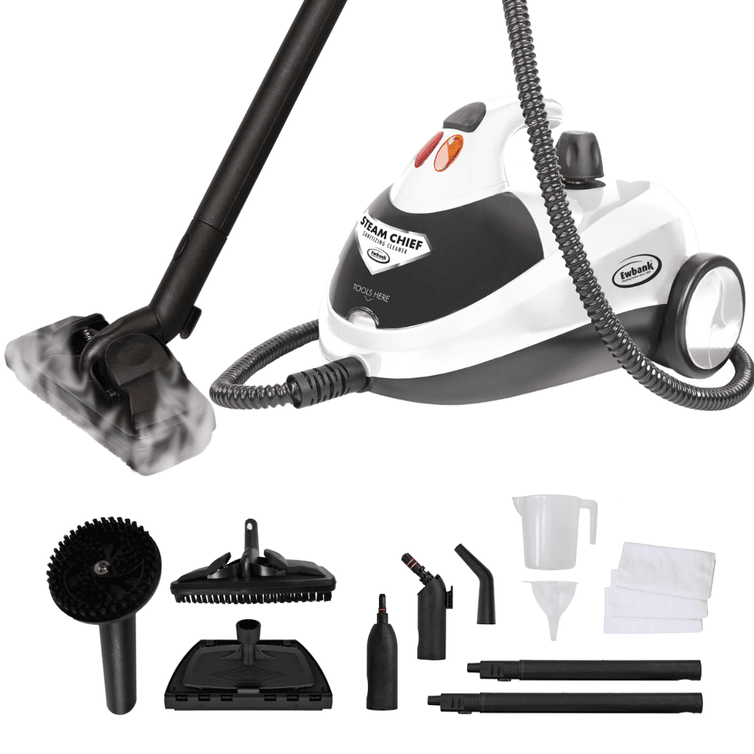 1800W White Multi-Purpose Steam Cleaner with Attachments