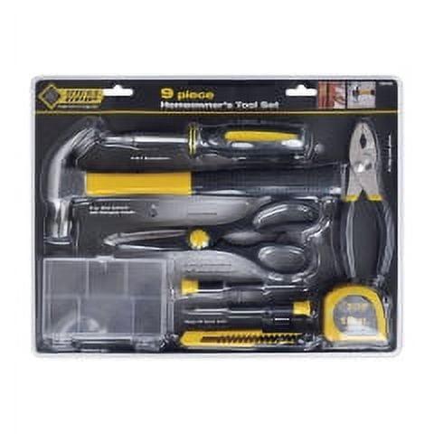 Steel Grip 9-Piece Black and Yellow Carbon Steel Tool Kit