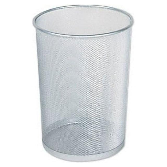 Rubbermaid Commercial Steel Mesh Wastebasket, 5 gal, Steel Mesh, Silver
