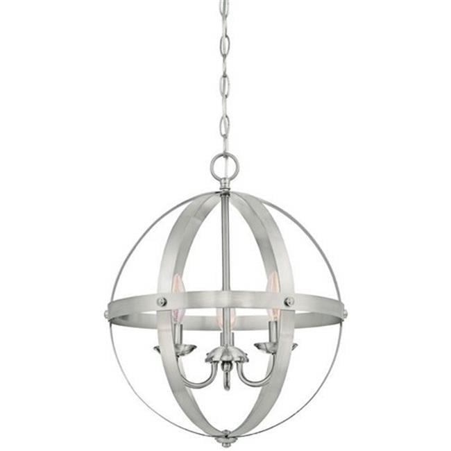 Stella Mira Three Light Pendant, Brushed Nickel