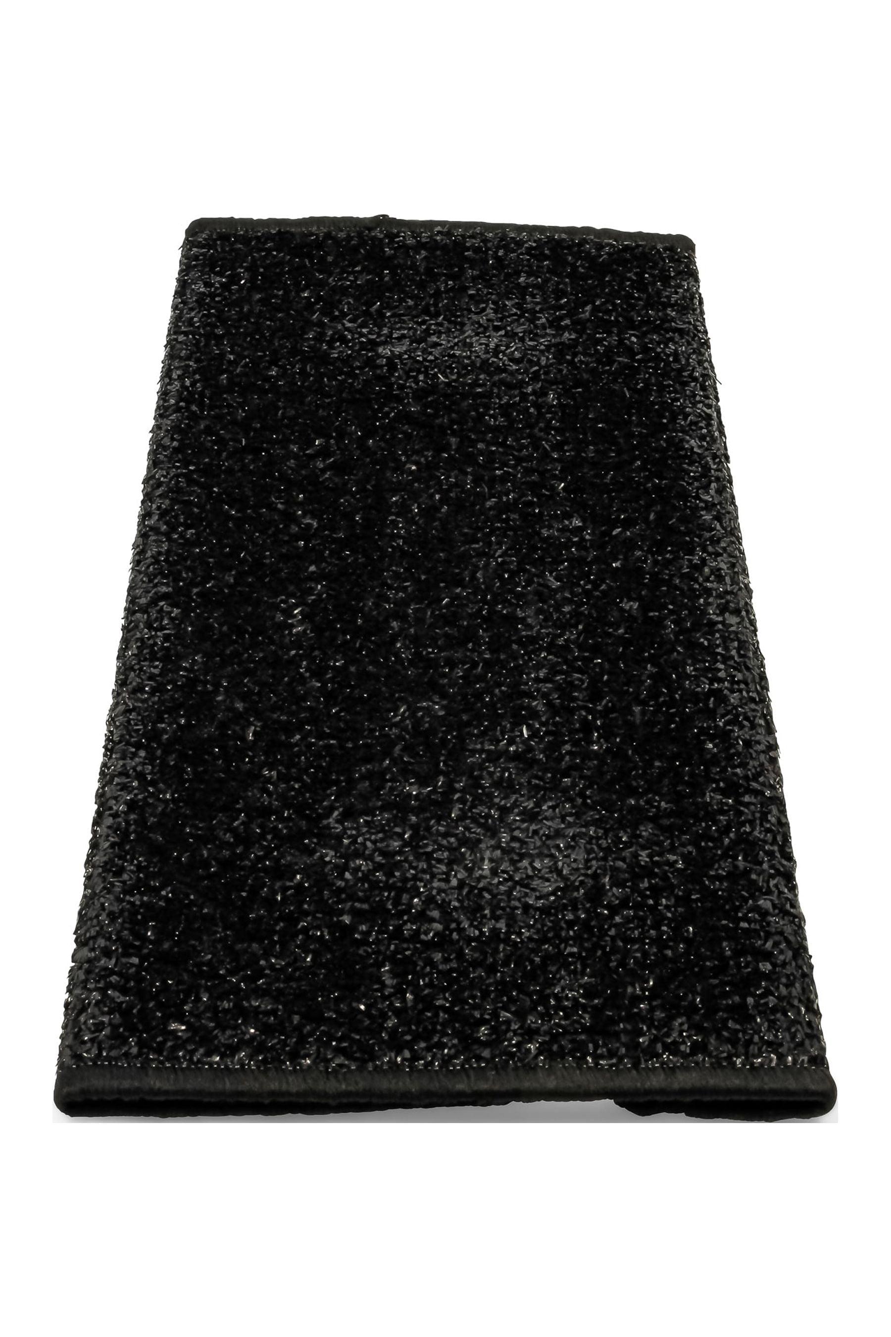 Black Artificial Turf Easy Care Entry Step Rug 17.5" x 18"