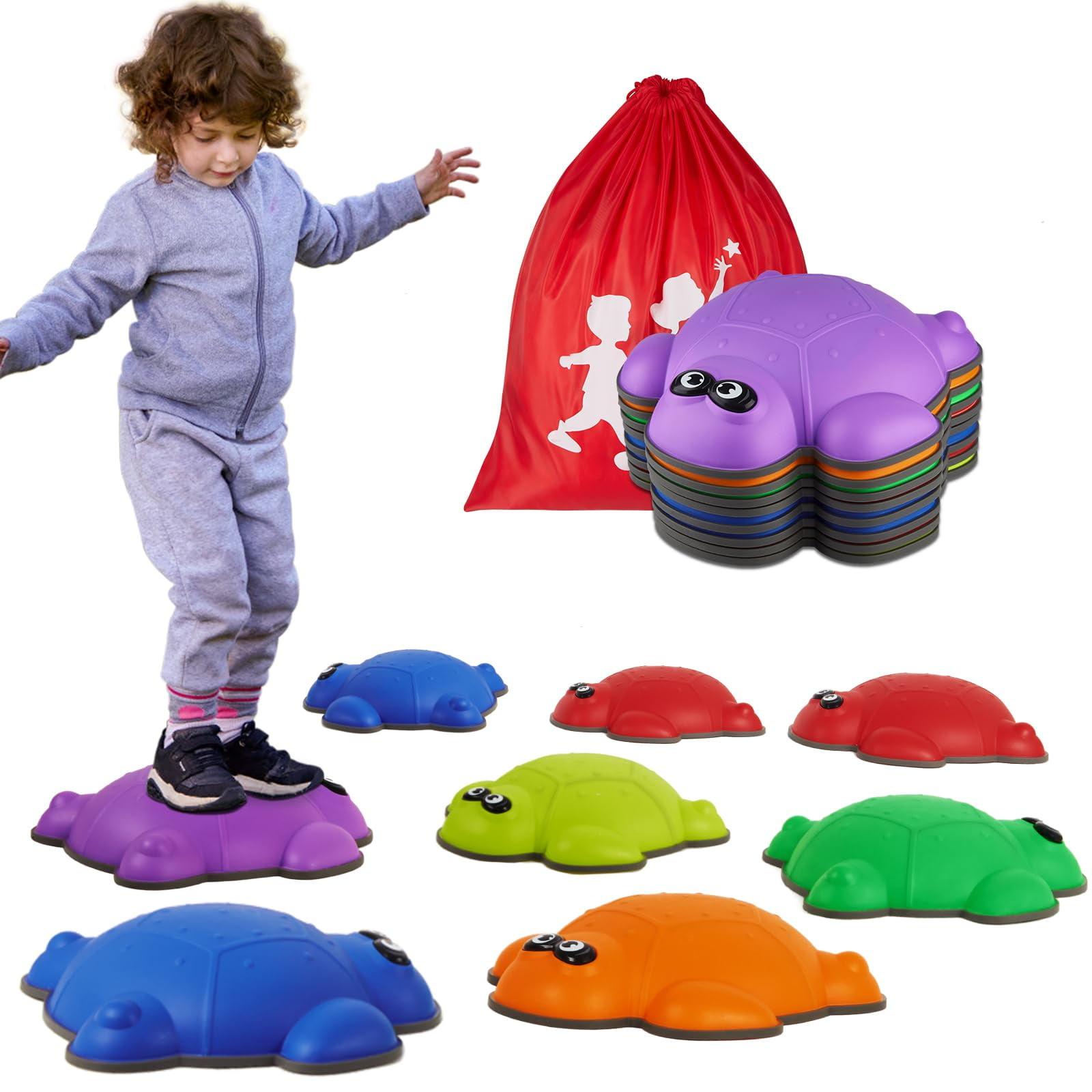 Stepping Stones for Kids, 6PCS Turtles Balance Stepping Stones for Toddlers 3-5, Sensory Stones Indoor Outdoor Play Toys, Obstacle Course Develop Balance and Coordination