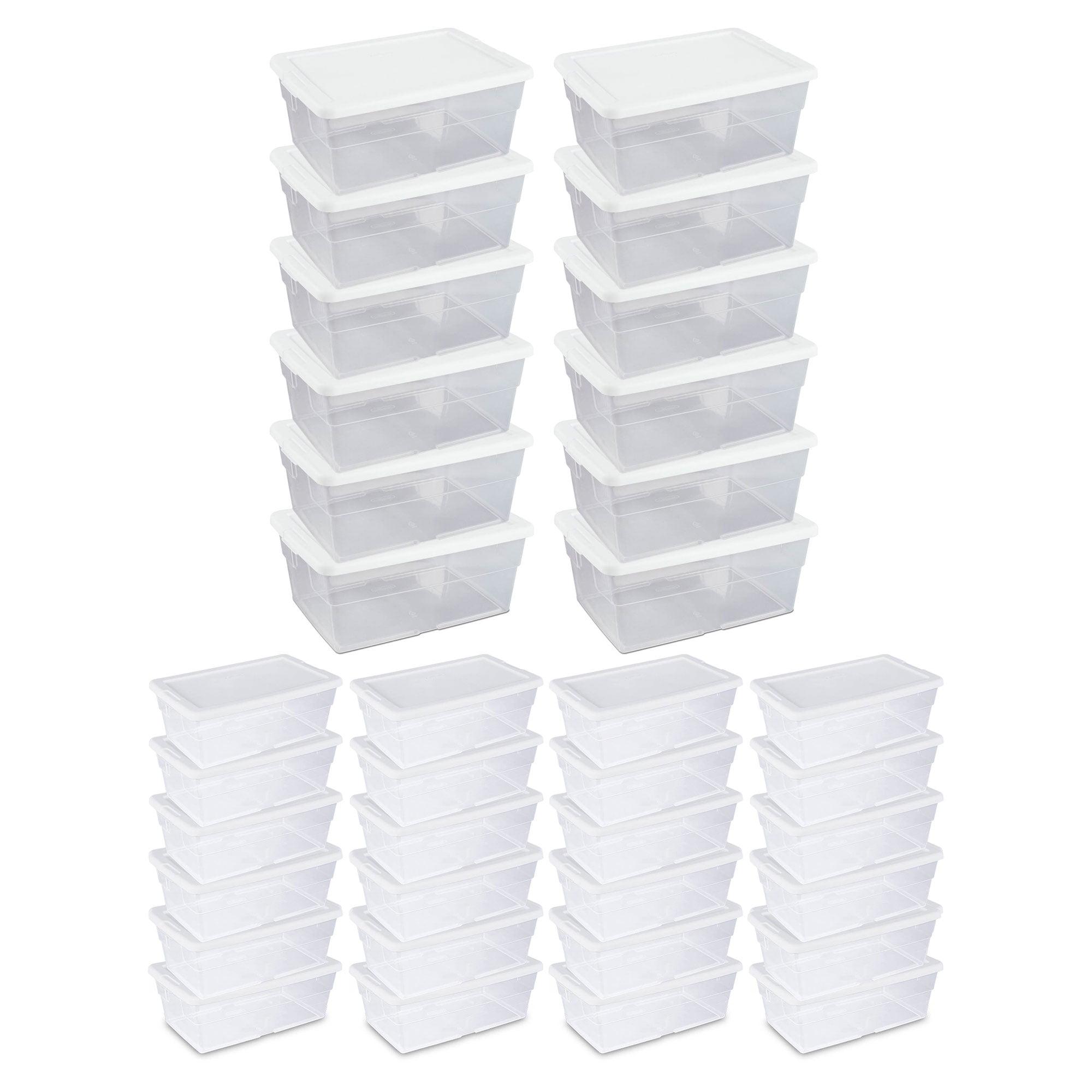 Clear Plastic Stackable Storage Containers with Lids, 36 Pack