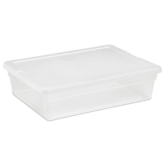 Sterilite 28 Quart Clear Bin Storage Box Tote Container w/ White Lid