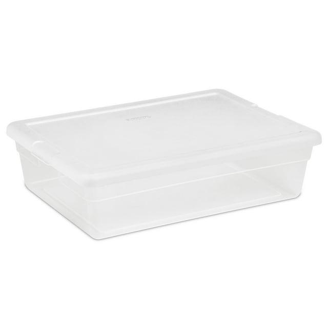 Sterilite 28 Quart Clear Bin Storage Box Tote Container w/ White Lid