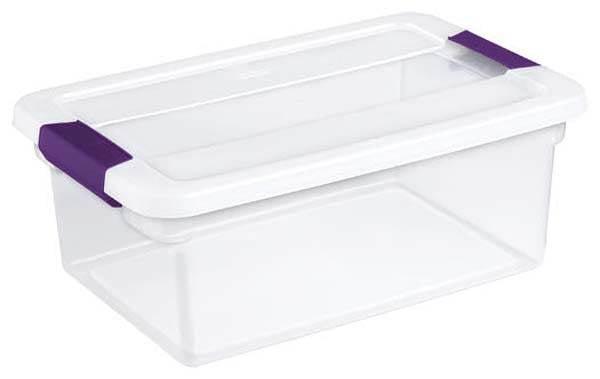 Sterilite 15qt Clear View Storage Bin with Latch Purple