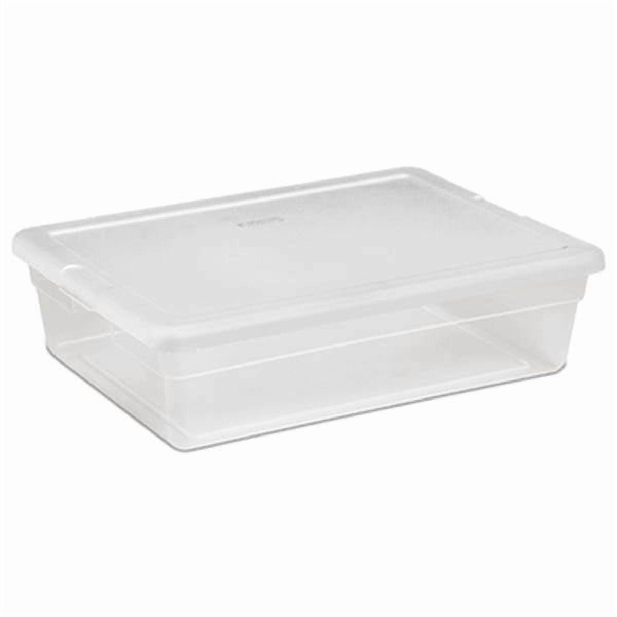 Sterilite 28 Quart Clear Bin Storage Box Tote Container w/ White Lid