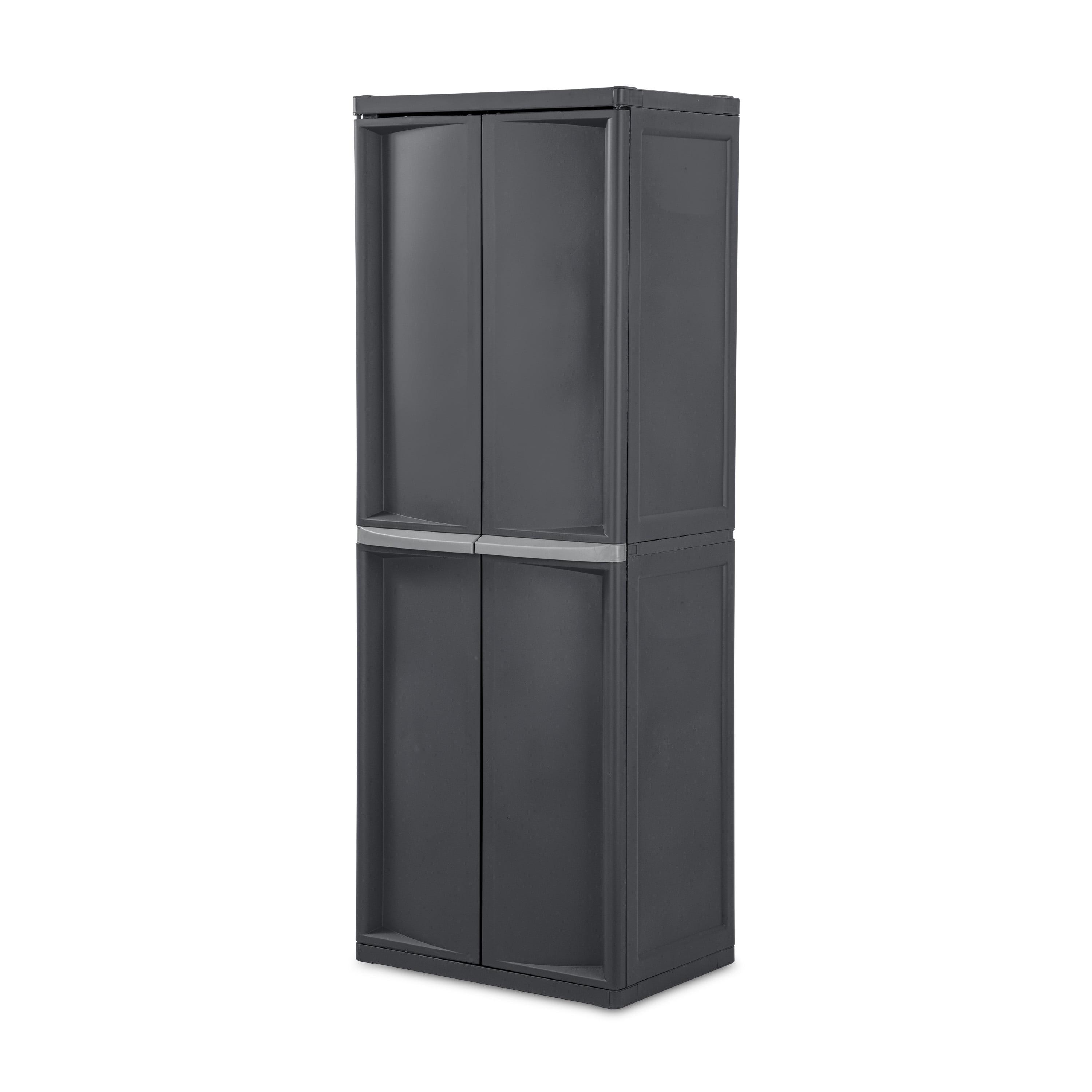 Sterilite Adjustable 4-Shelf Storage Cabinet With Doors