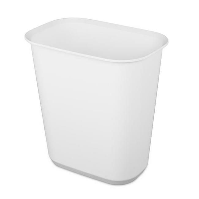 White 5.5 Gallon Plastic Rectangular Wastebasket