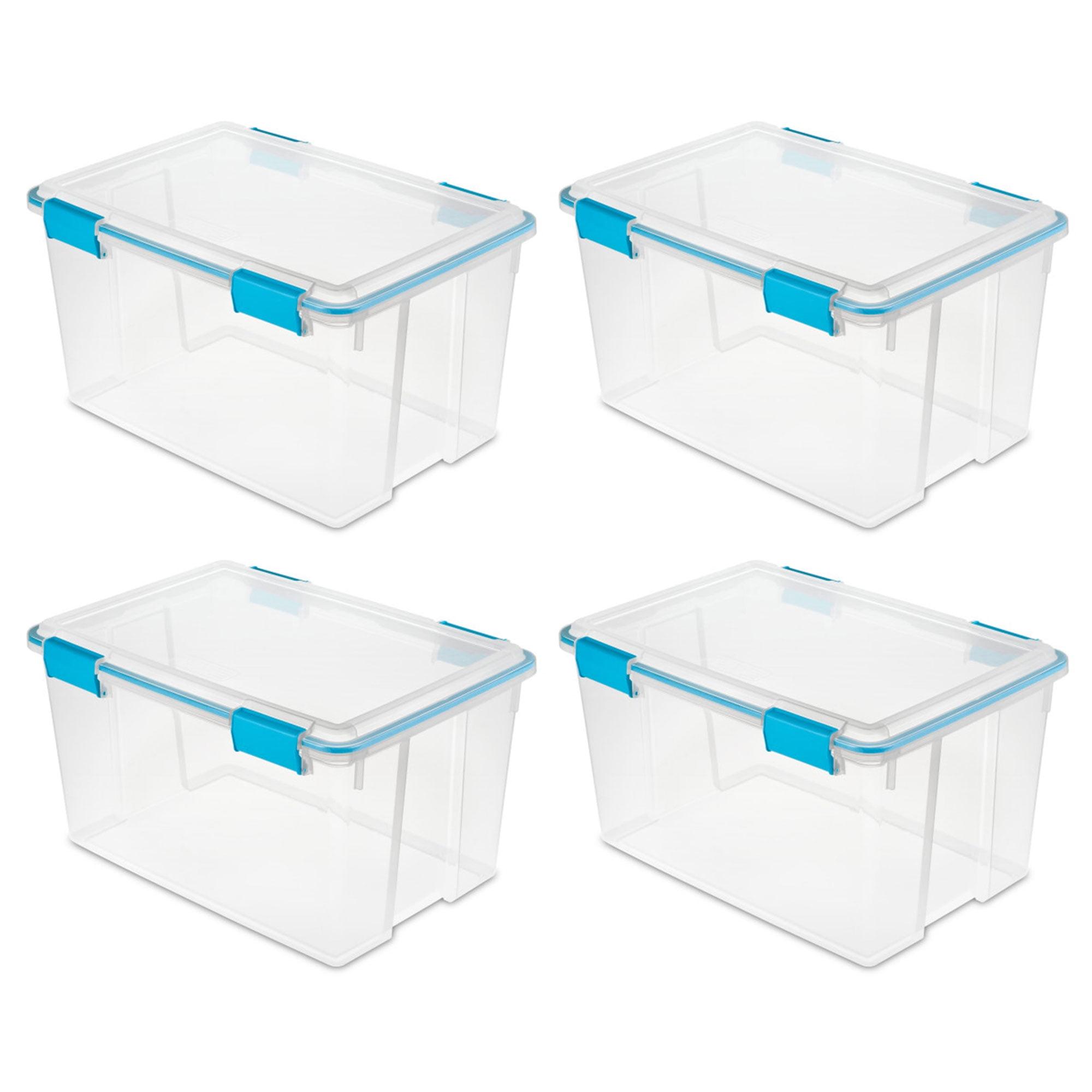 Sterilite Clear Plastic Storage Bin w/ Gasket Latch Lid