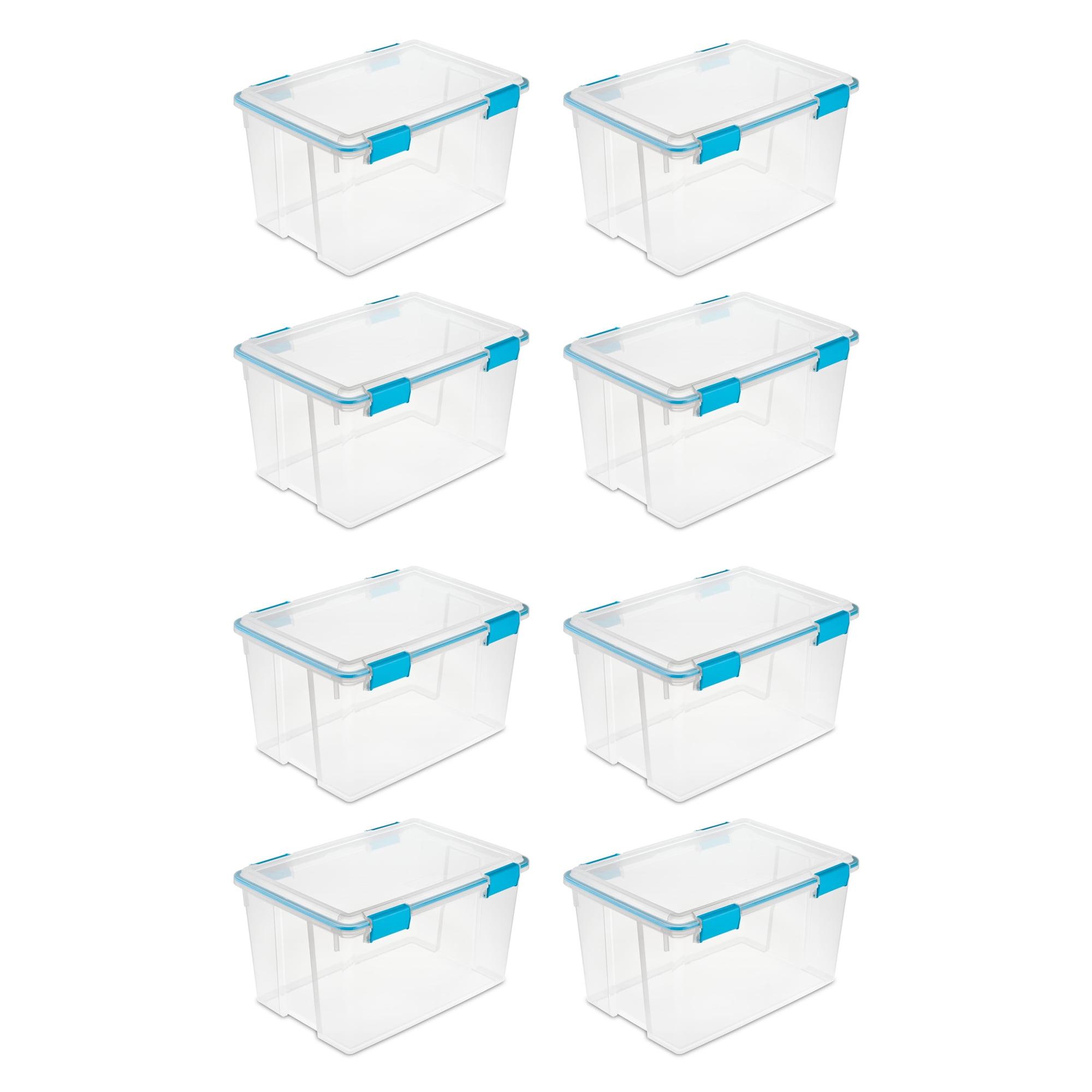 54 Quart Clear Plastic Stackable Storage Bins with Latch Lids