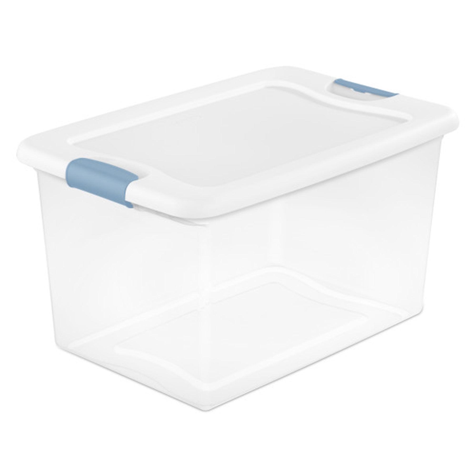 Sterilite Plastic Clear Stackable Latching Storage Box Container