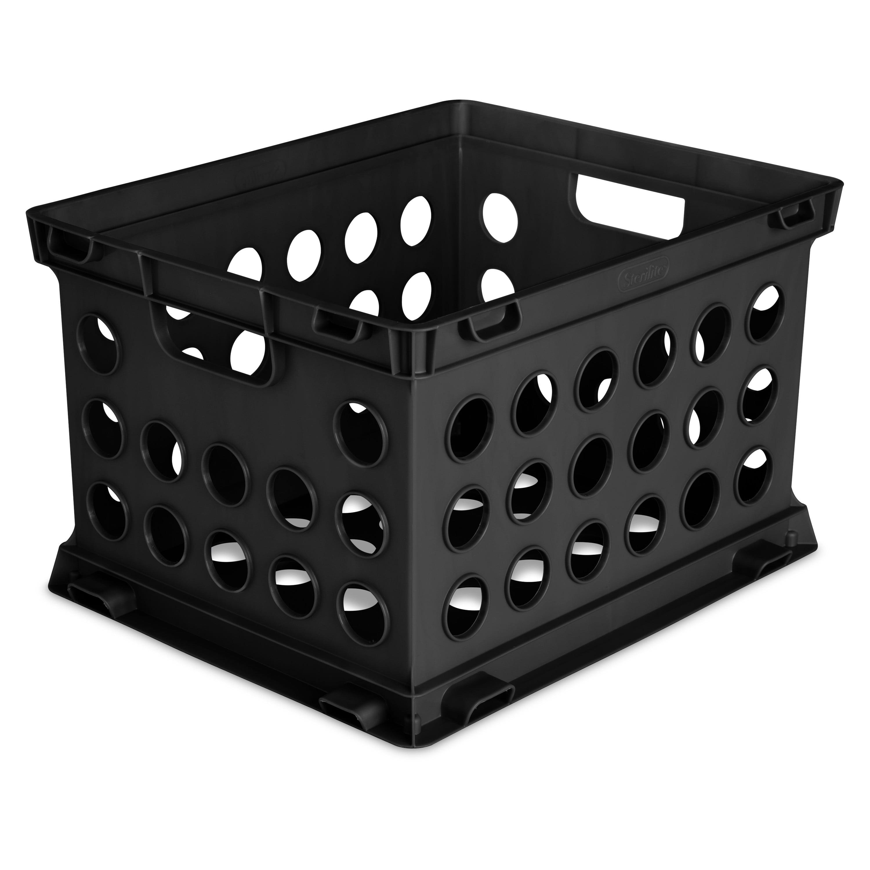 Sterilite File Crate, Versatile Plastic Bin, Letter or Legal-Sized File Storage, Black