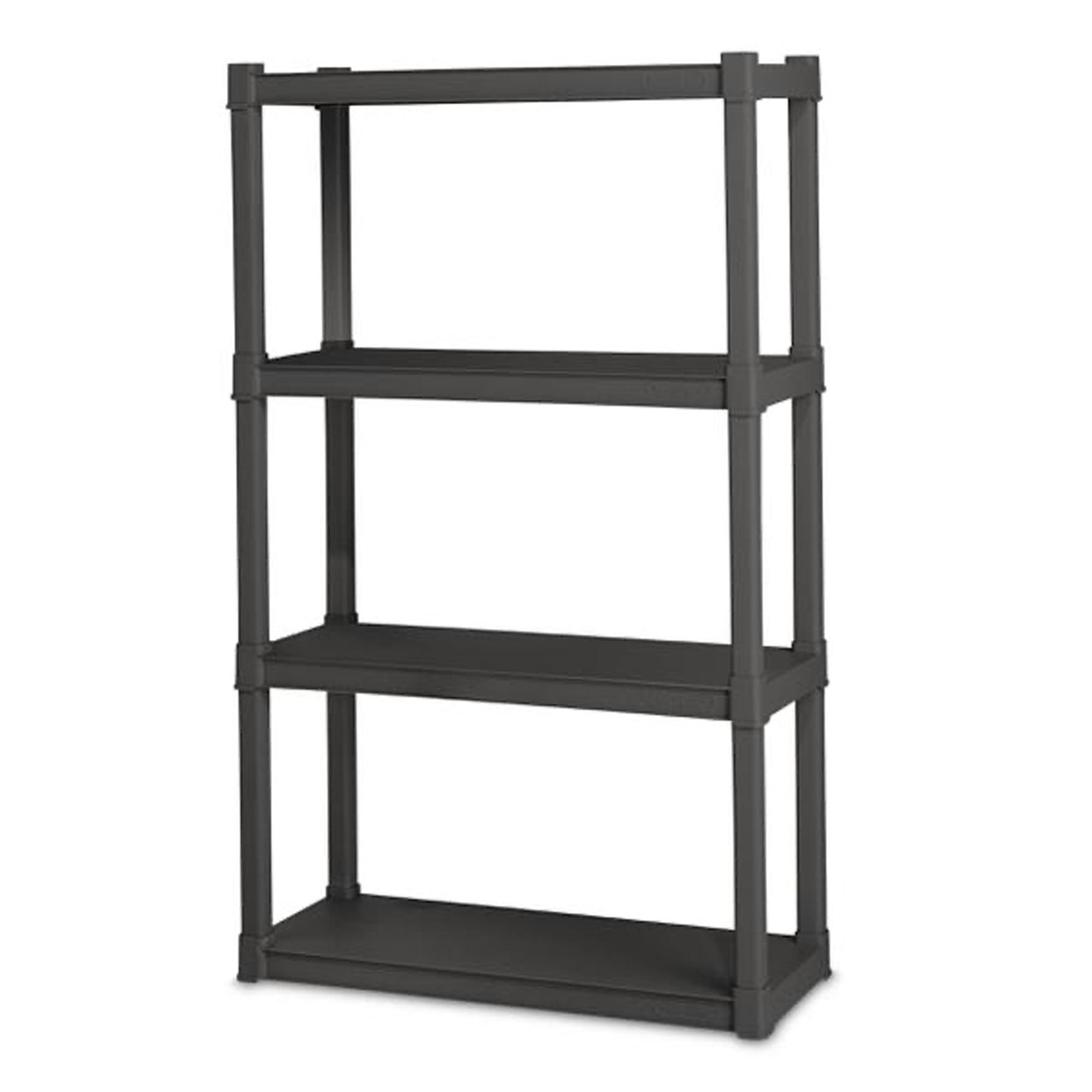 Sleek Gray 4-Shelf Heavy Duty Storage Unit for Indoor/Outdoor Use