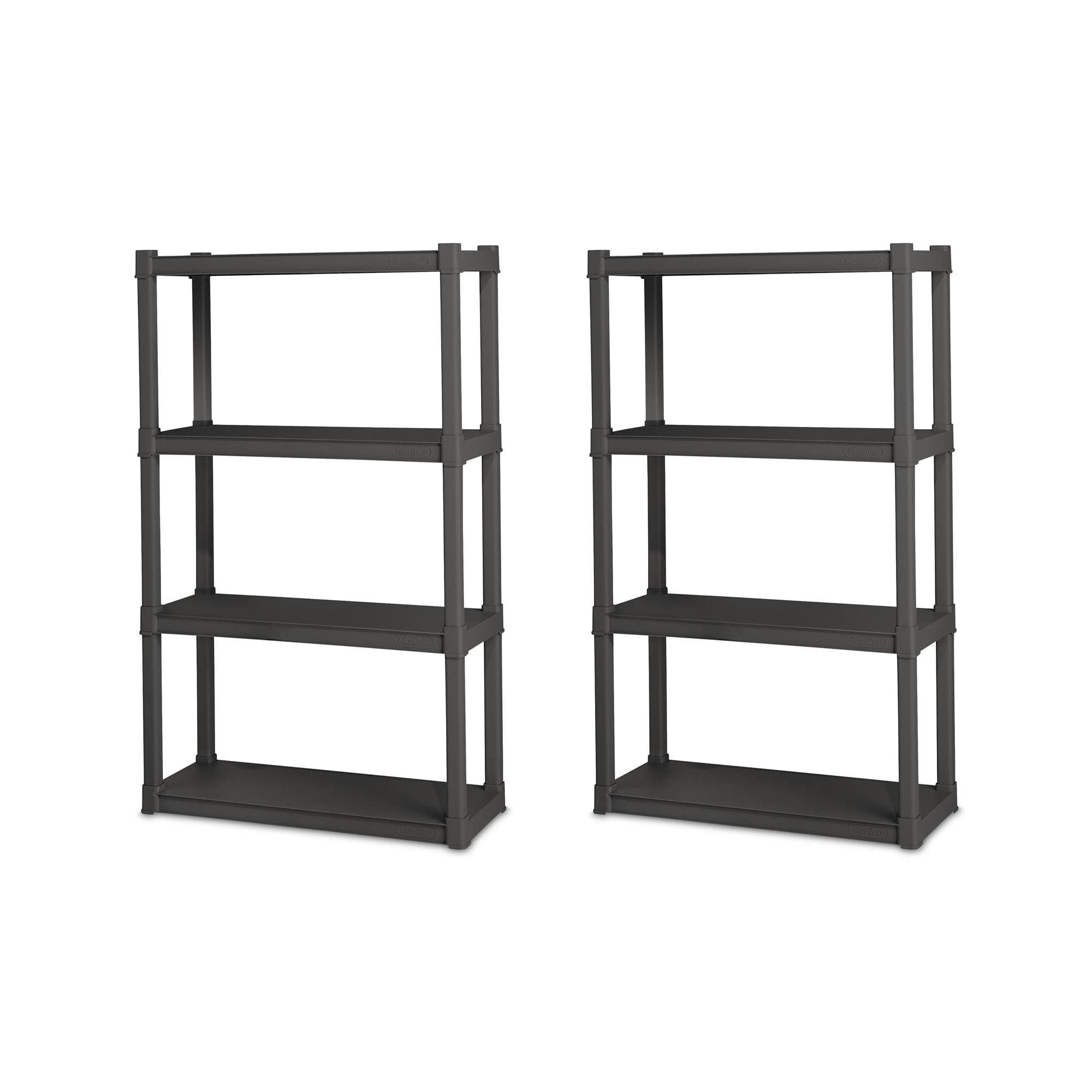 Sterilite 4 Shelf Unit, Heavy Duty, Easy Assembly Storage Unit, Organize Bins in Garage, Basement