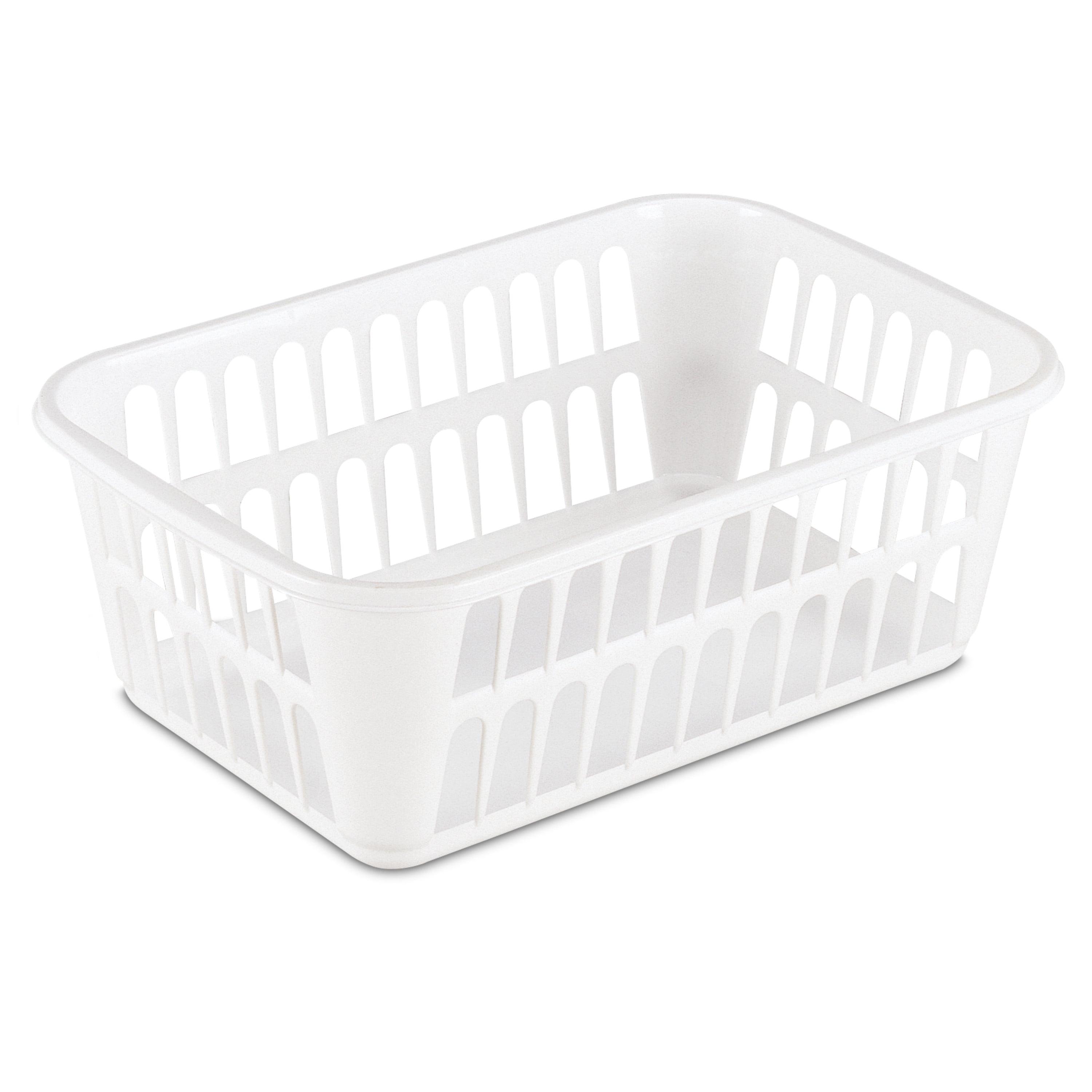 White Rectangular Plastic Storage Bin