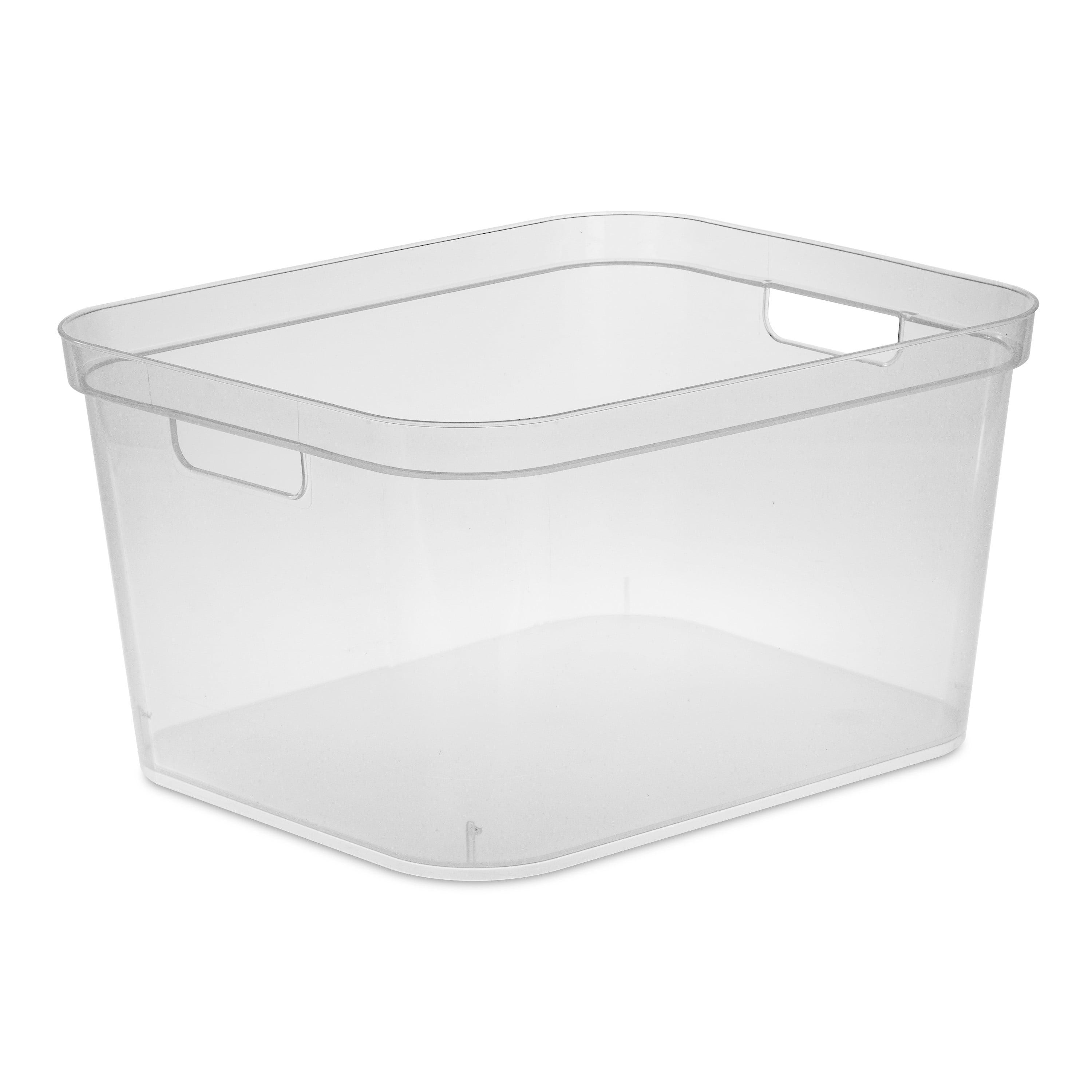 Clear Plastic 26-Quart Storage Bin with Carry Handles