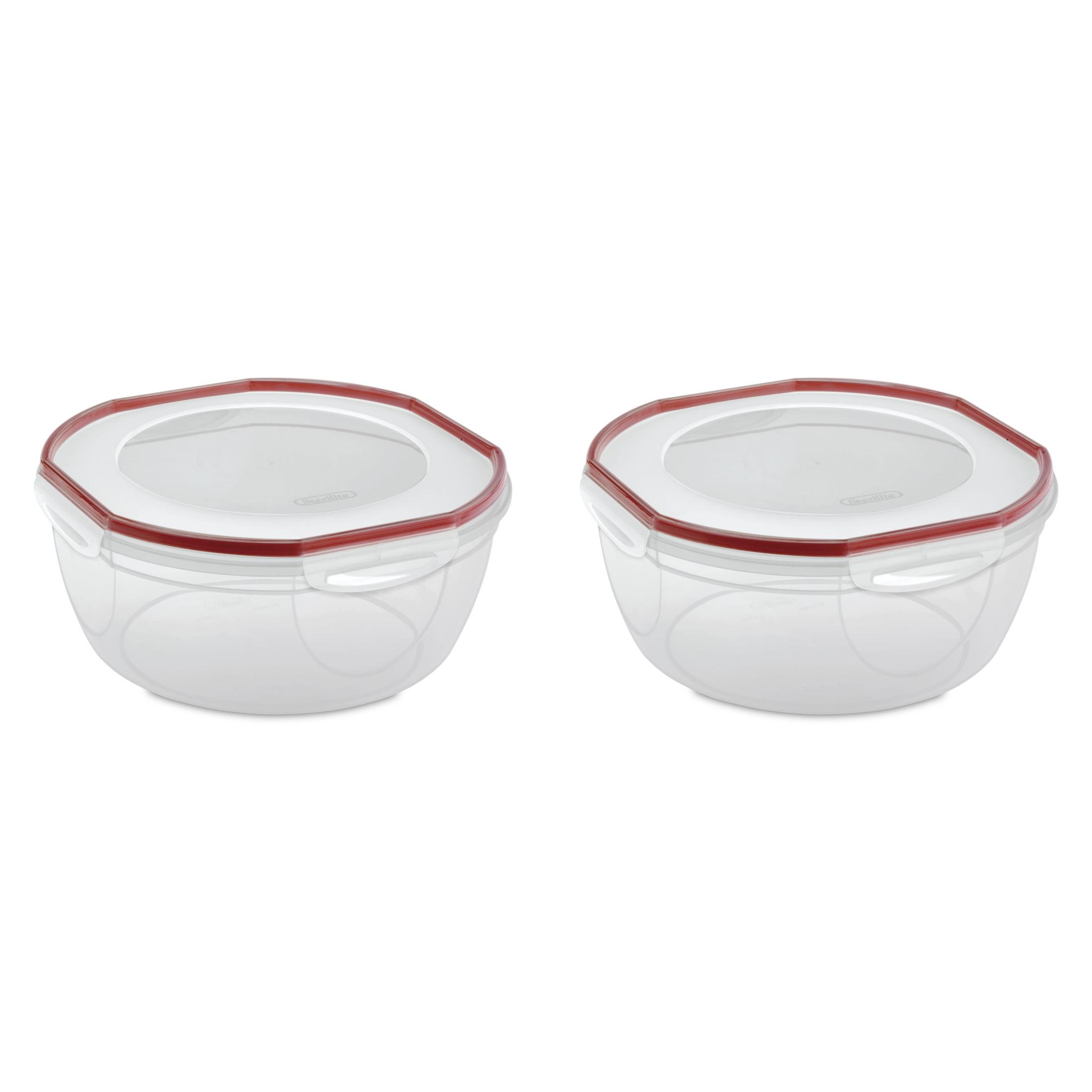 Sterilite Ultra•Seal™ 8.1 Qt. Bowl, Latching Food Storage Container, Airtight Watertight Seal, Clear, 2 Count