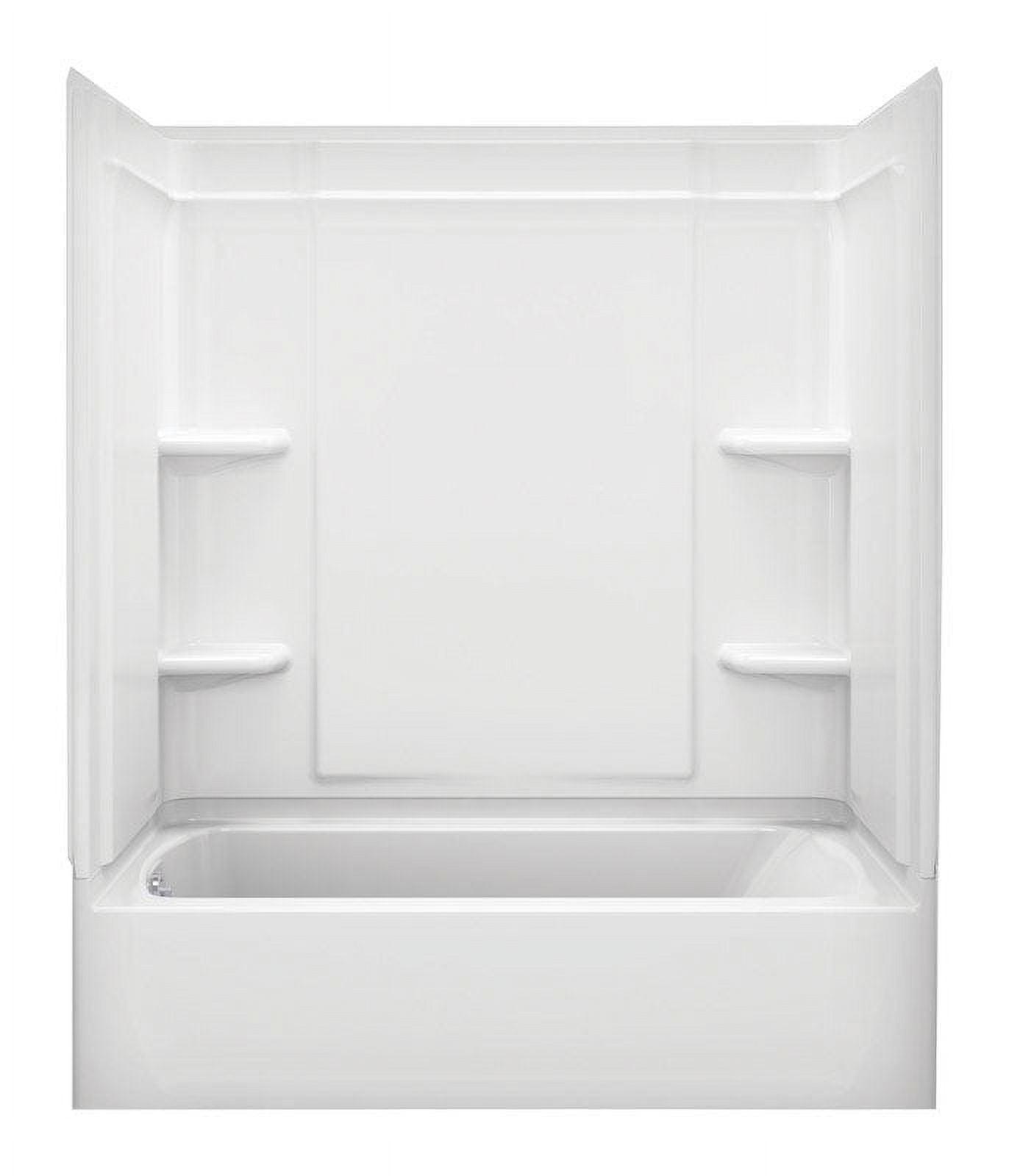 Sterling White Vikrell Alcove Soaking Bathtub with Left Drain