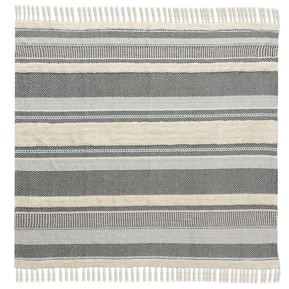 Organic Cotton Herringbone Striped Throw Blanket, 50" x 60", Multi