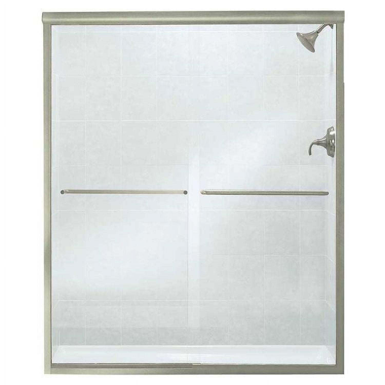 Finesse Nickel Frameless Sliding Shower Door with Clear Glass