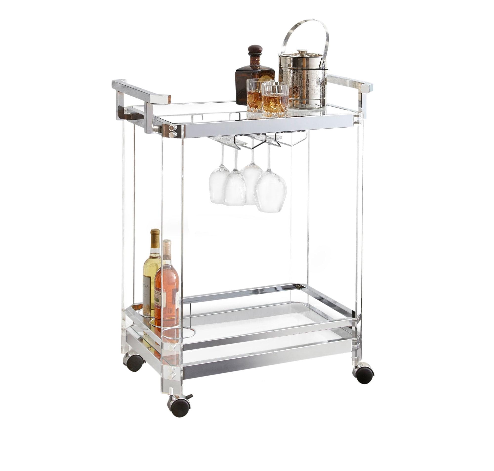 Aerin Server Cart Acrylic and Chrome - Steve Silver