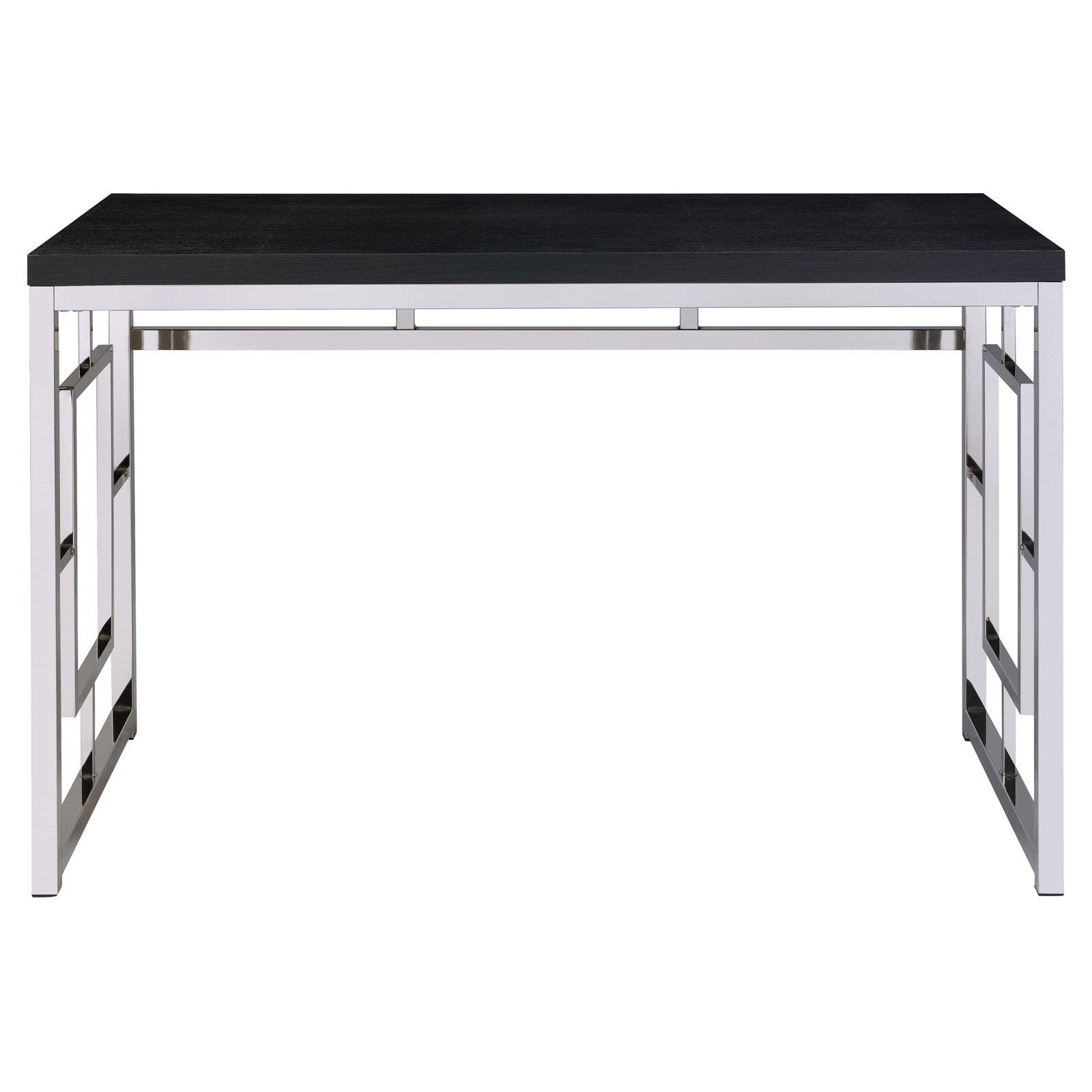 Contemporary Adina Desk Cappuccino - Steve Silver Co.: Chrome Finish, Faux Wood, 47" Width, No Storage