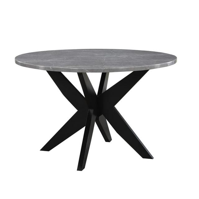Ivy Bronx Round Faux-Marble Dining Table