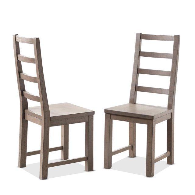 Set of 2 Auckland Side Chairs Weathered Gray - Steve Silver Co.: Wood Frame, Ladder-Back Design, 250lb Capacity