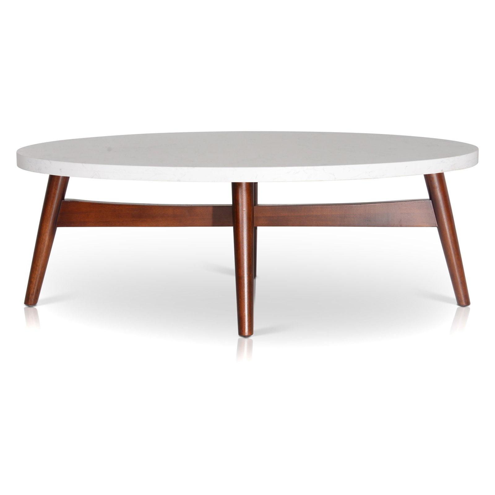 Serena 48" Brown and White Oval Wood Cocktail Table