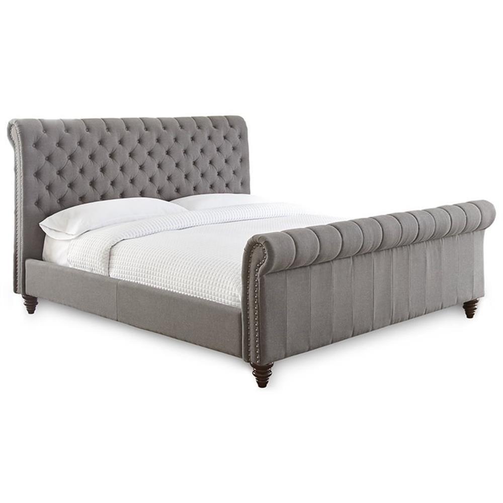 Steve Silver Company Swanson Upholstered Bed Queen Tufted, Gray