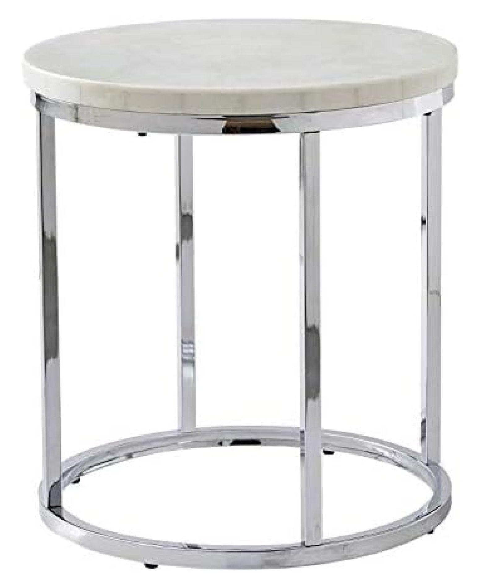 Echo Round End Table White - Steve Silver Co.