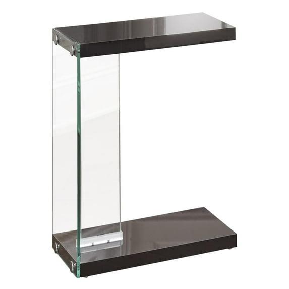 Elaina Chair Side End Table Black - Steve Silver Co.: Modern Rectangular Accent Table, Tempered Glass Frame, 2 Shelves