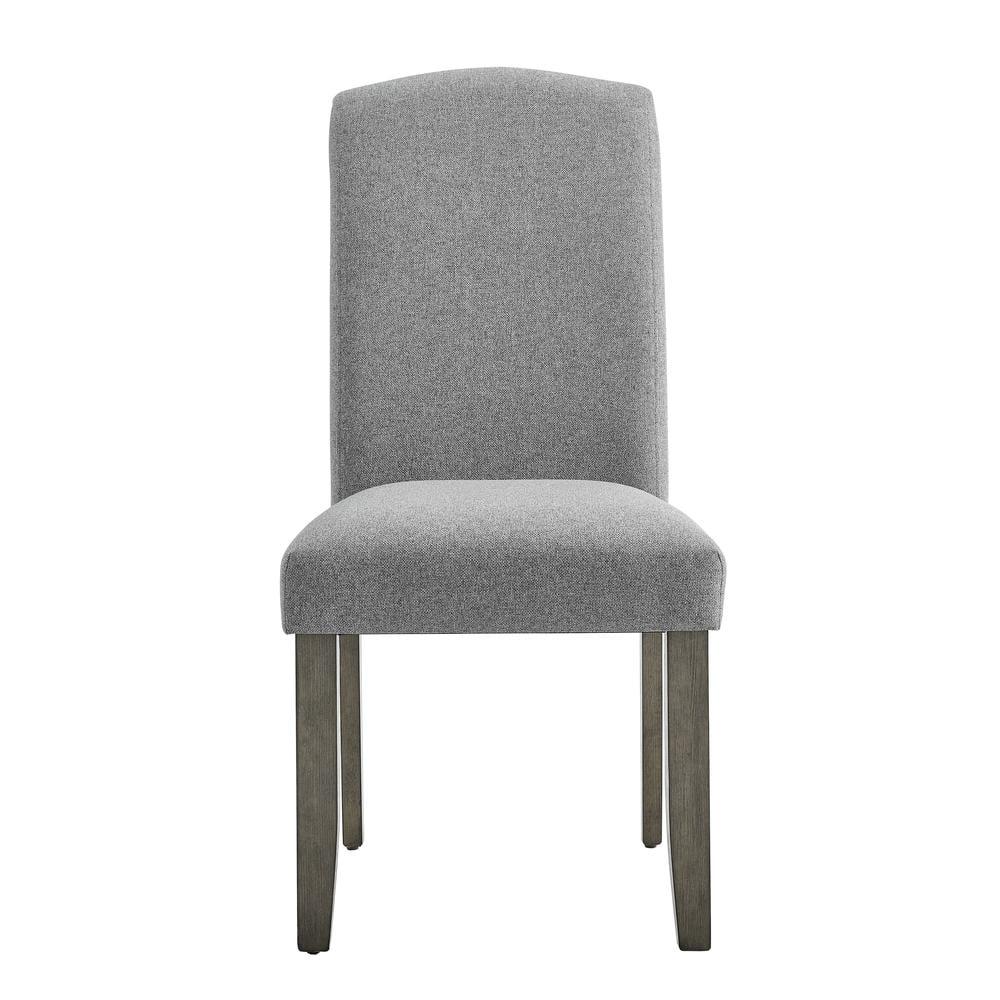 Emily Gray Upholstered Side Chair with Wood Legs