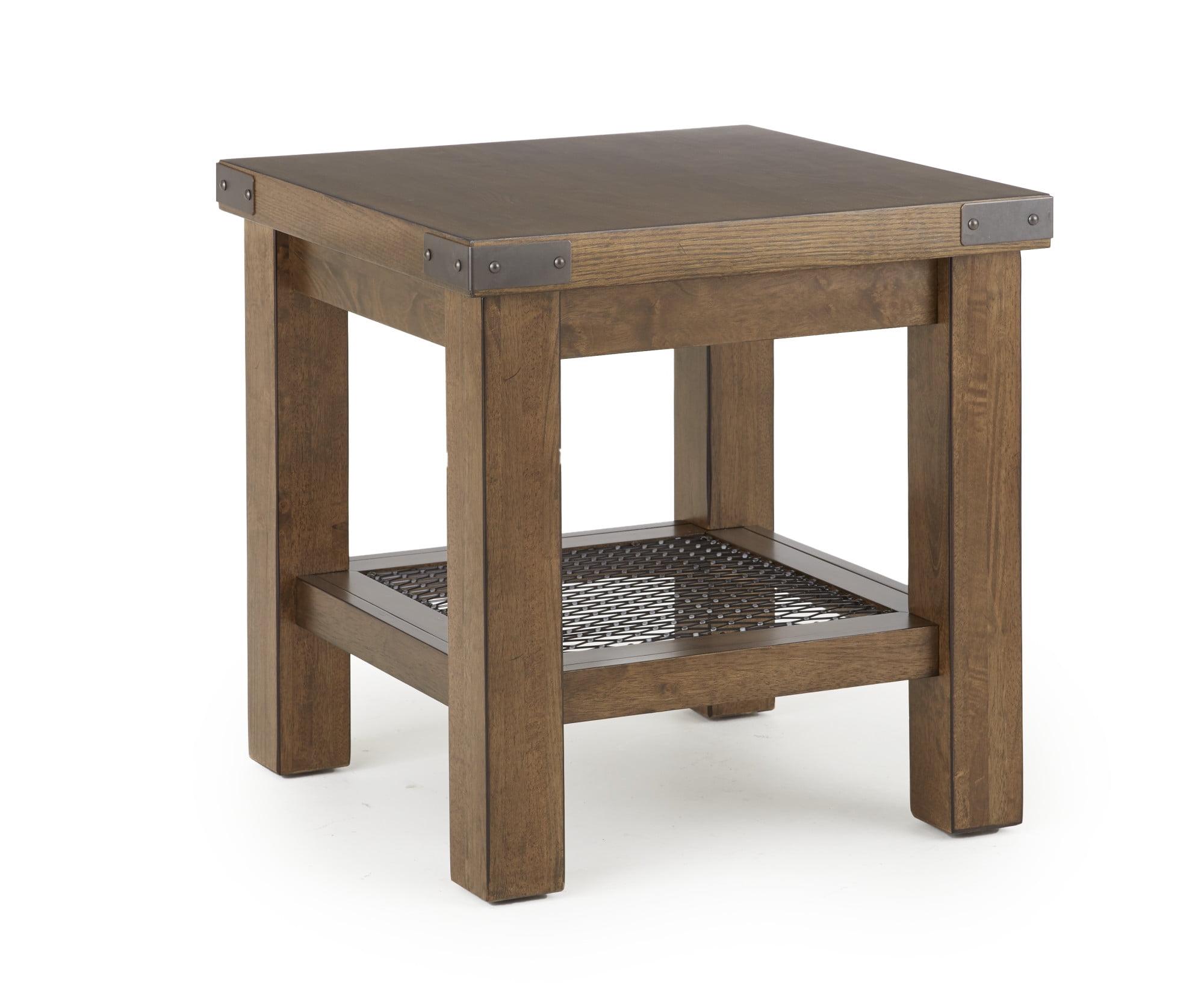 Hailee End Table Oak - Steve Silver Co.: Sturdy Side Table, Fixed Shelf, Hardwood Frame