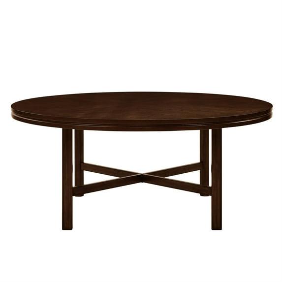 Steve Silver Co. 72" Talbot Round Dining Table Dark Oak : Seats 8, Mid-Century Modern, Wood Veneer