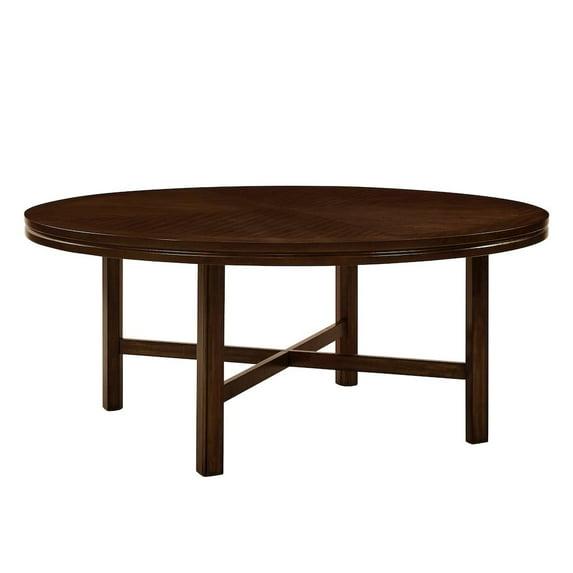 Steve Silver Co. 72" Talbot Round Dining Table Dark Oak : Seats 8, Mid-Century Modern, Wood Veneer