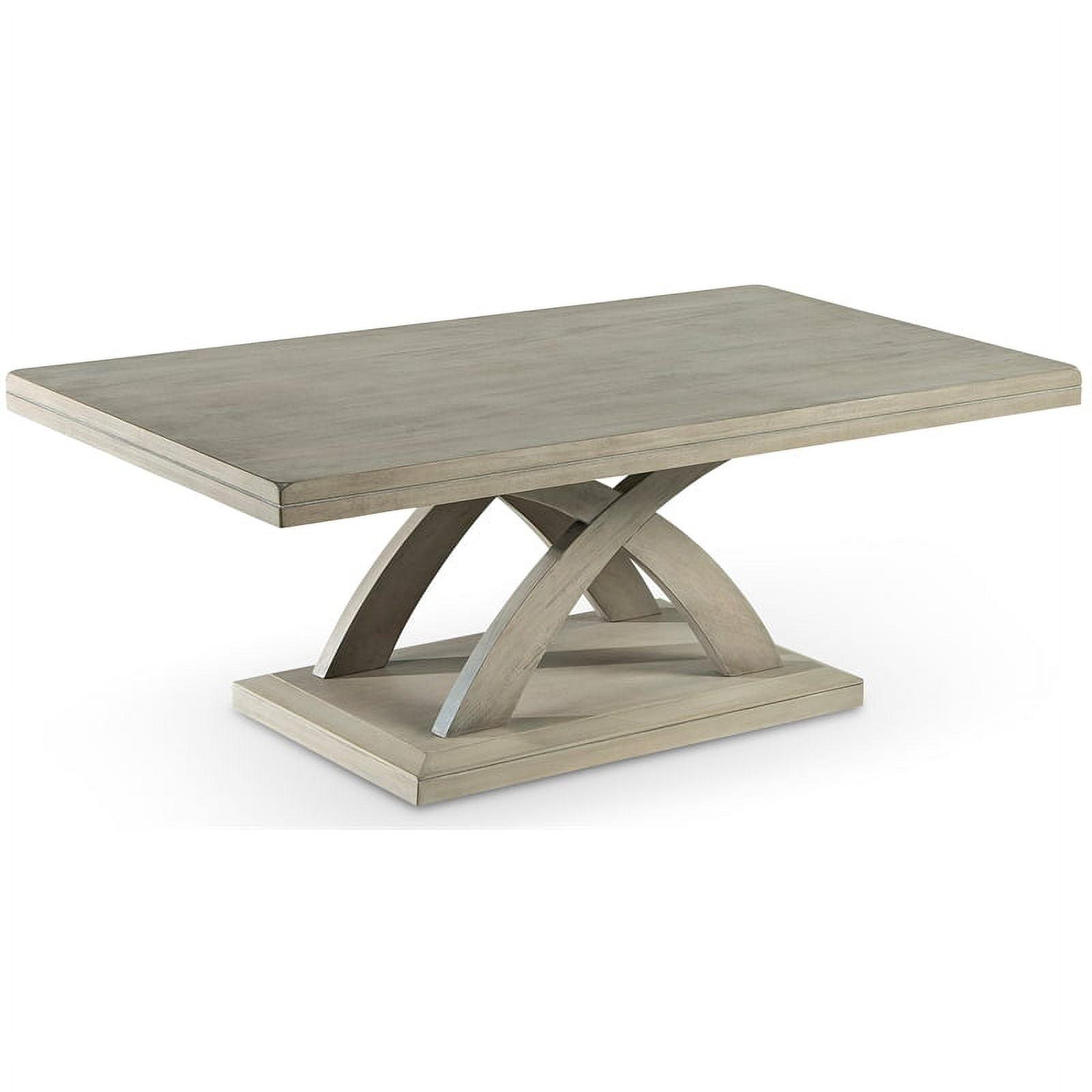Transitional Gray Wood Rectangular Cocktail Table, 48"W