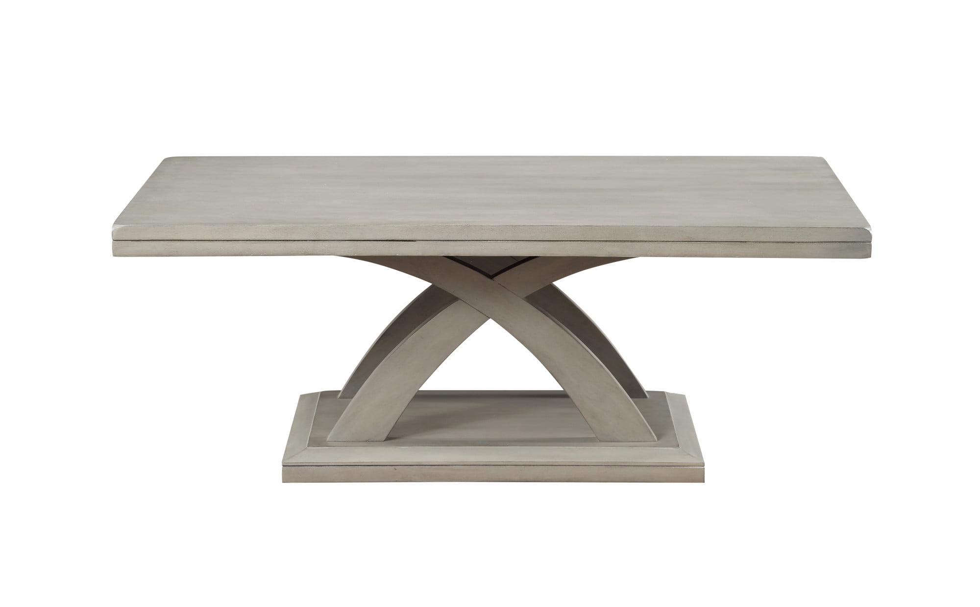 Transitional Gray Wood Rectangular Cocktail Table, 48"W