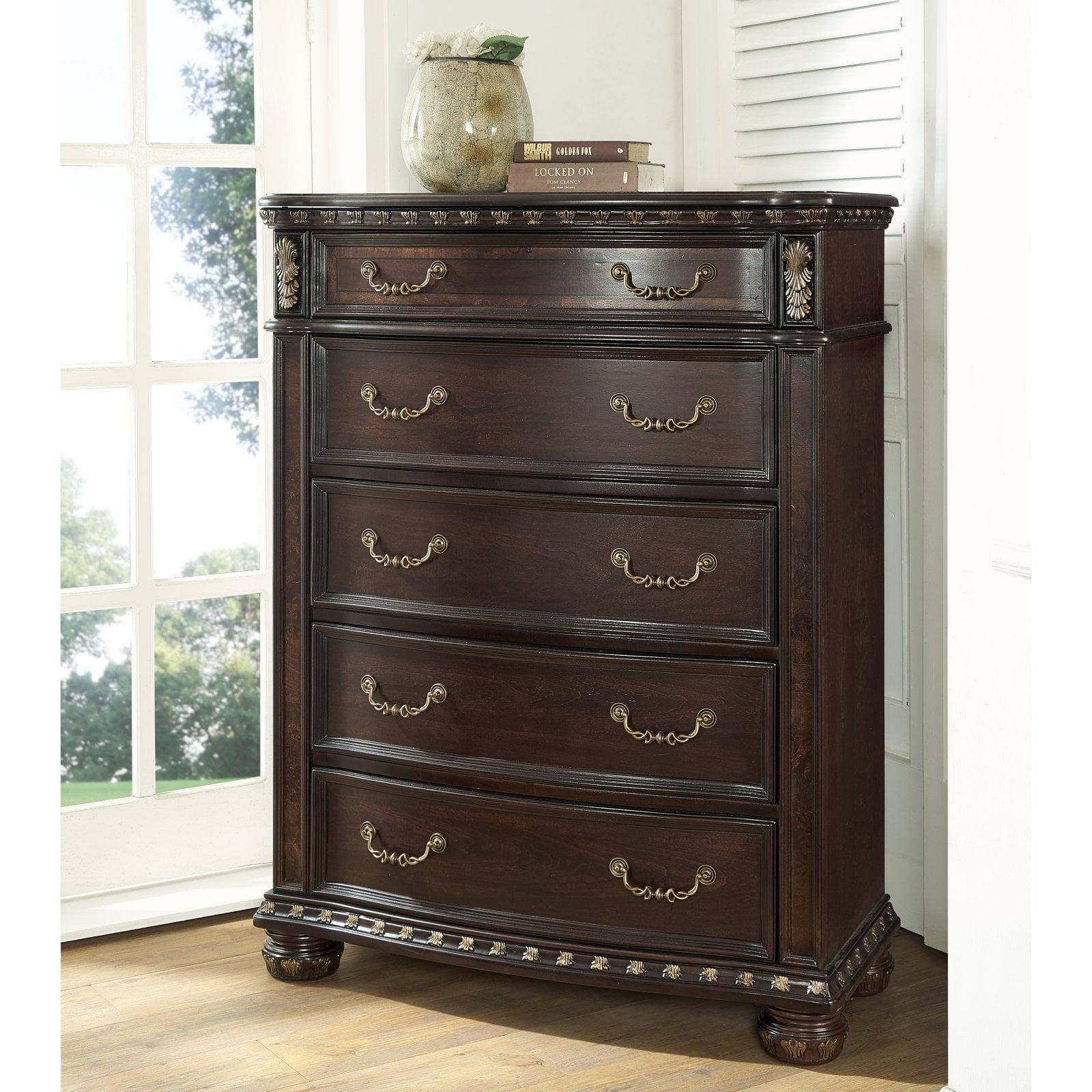 Monte Carlo Rich Cocoa 5-Drawer Lift Top Chest